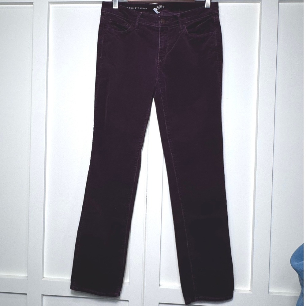 Ann Taylor LOFT Modern‎ Straight Corduroy Pants Plum Purple Size 28/6 348252